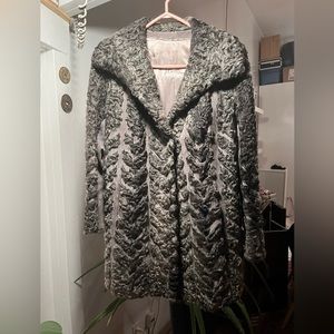 Vintage fur and suede coat